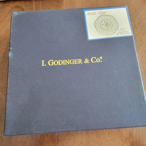 Set of 4 6” I. Godinger & Co. Petite Fleur Canape or Dessert Plates 5902 New - Picture 2 of 5